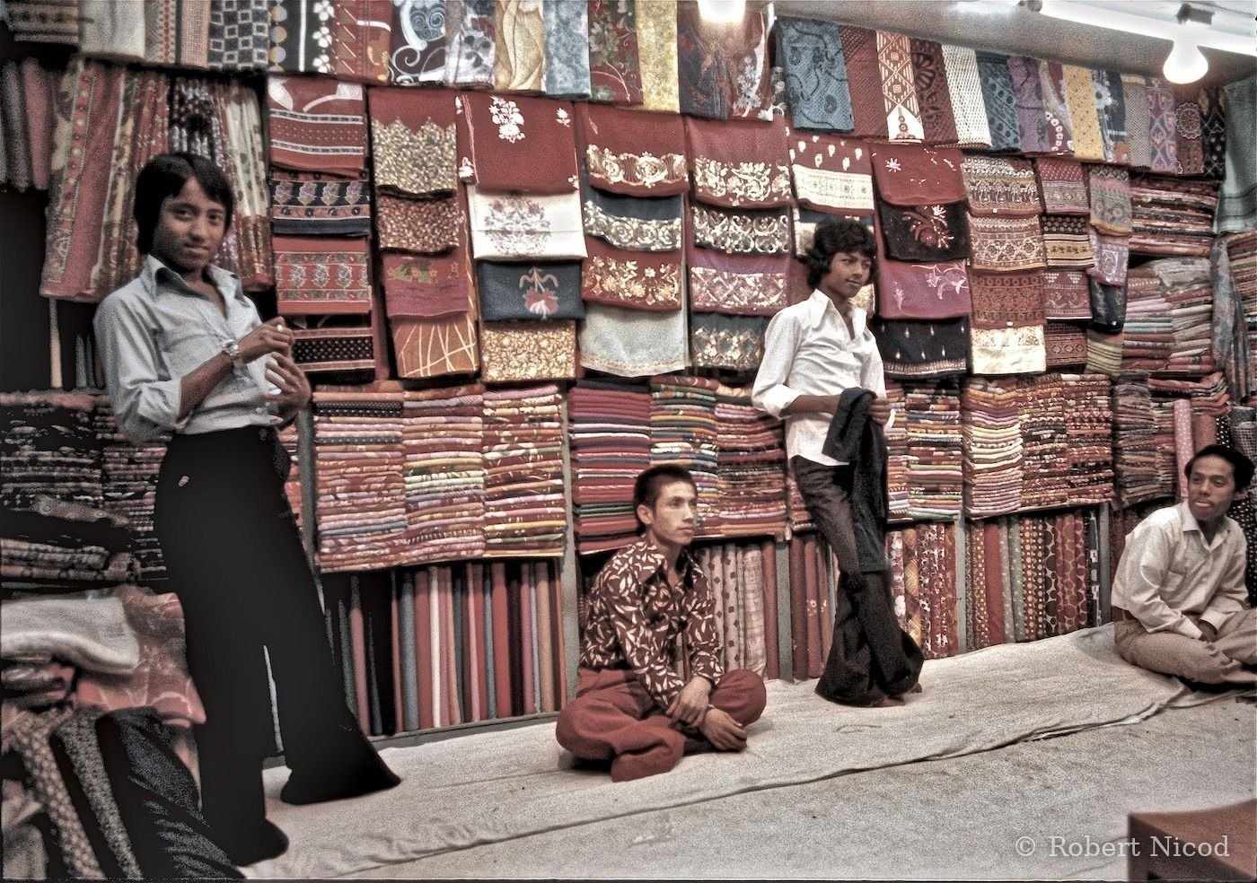 Nepal 1977 — Fabric merchant, Kathmandu 1977