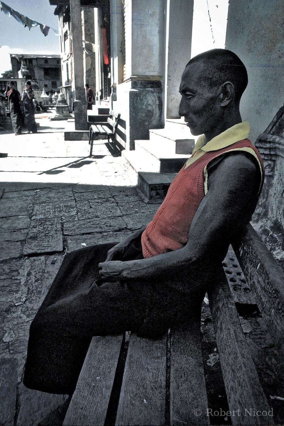 Nepal 1977 — An athletic Buddhist, Kathmandu 1977