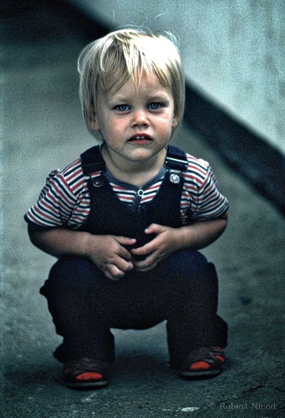 Tourists in Asia — Portrait of a young American child, Kathmandu 1977