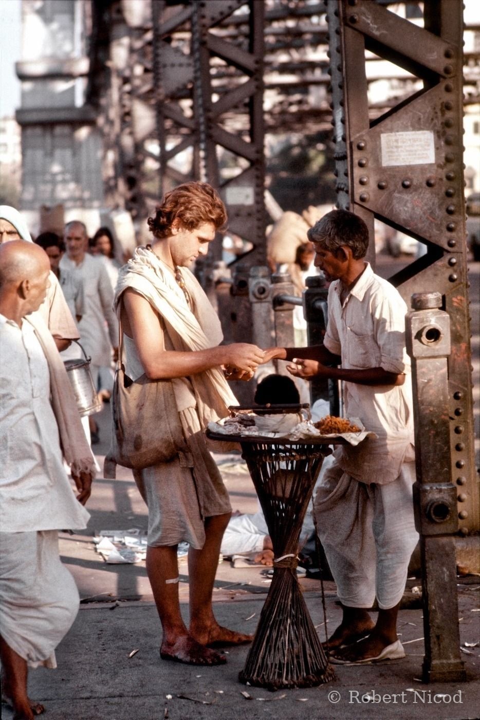 Tourists in Asia — Young Westerner settled, in Calcutta 1977