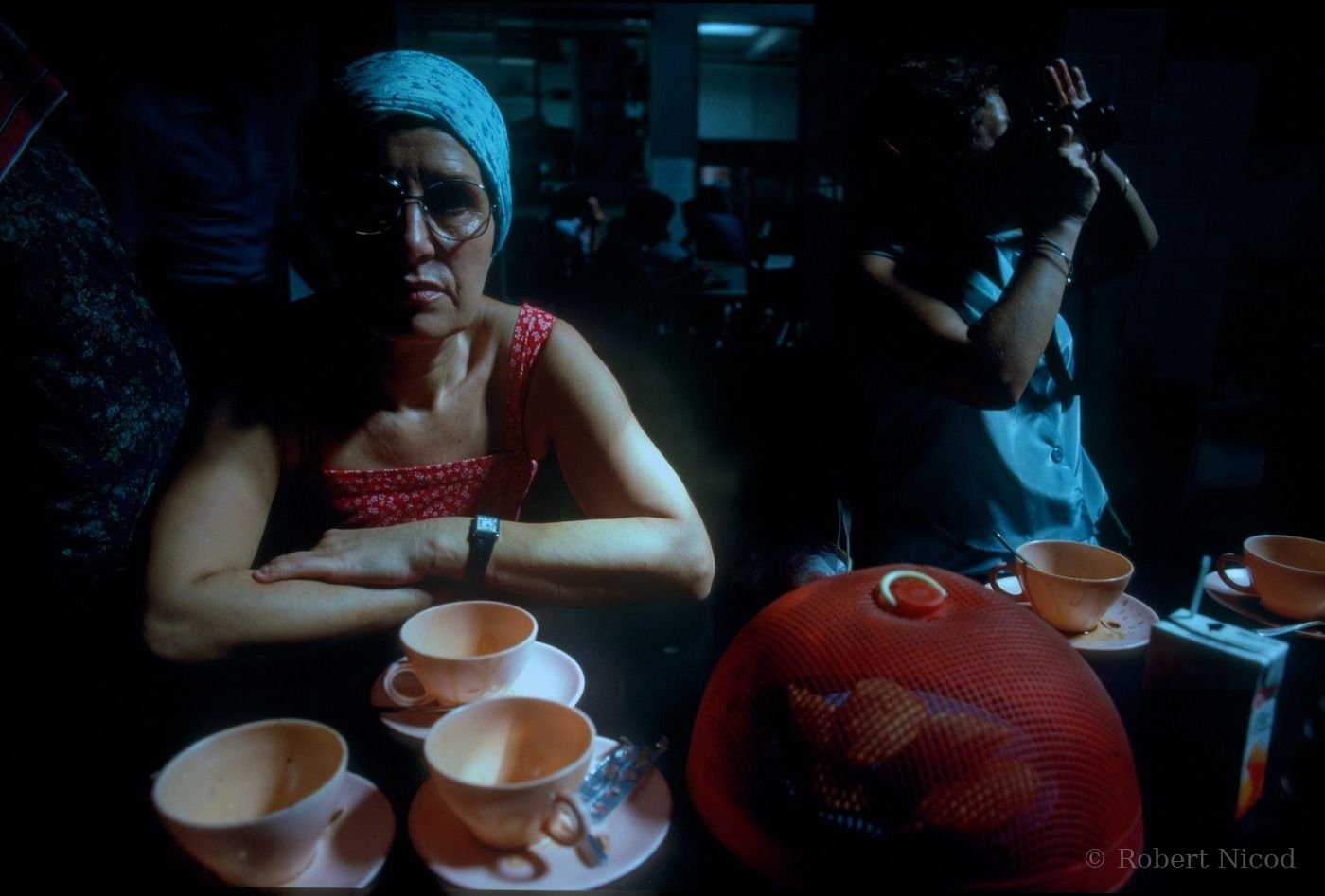 Tourists in Asia — Breakfast with pastries, Bangkok 1980