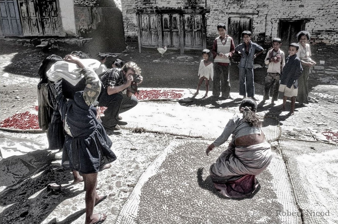 Tourists in Asia — The photographer caught, Pashupatinath 1977