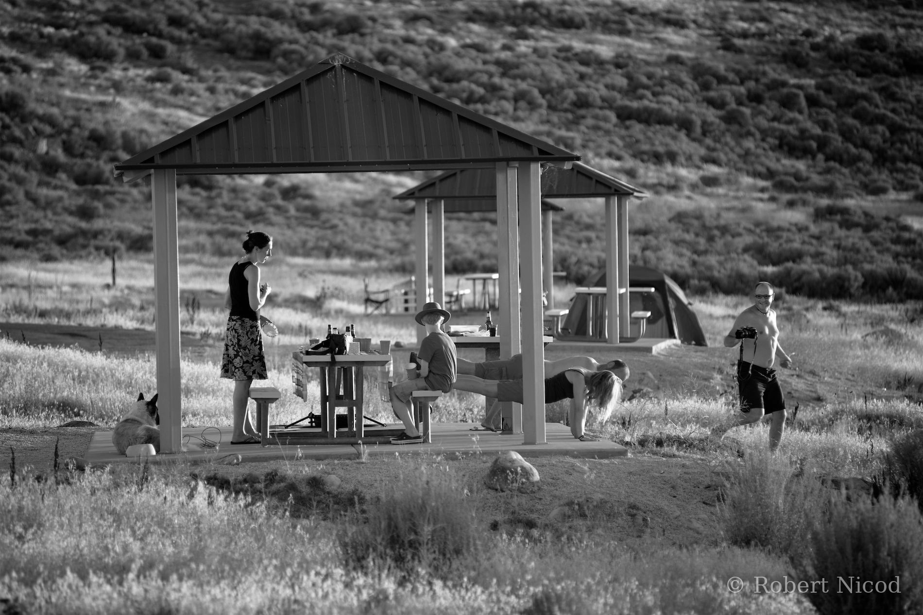 Tourists in the West — Precious scene of camp life, Antelope Island, Utah