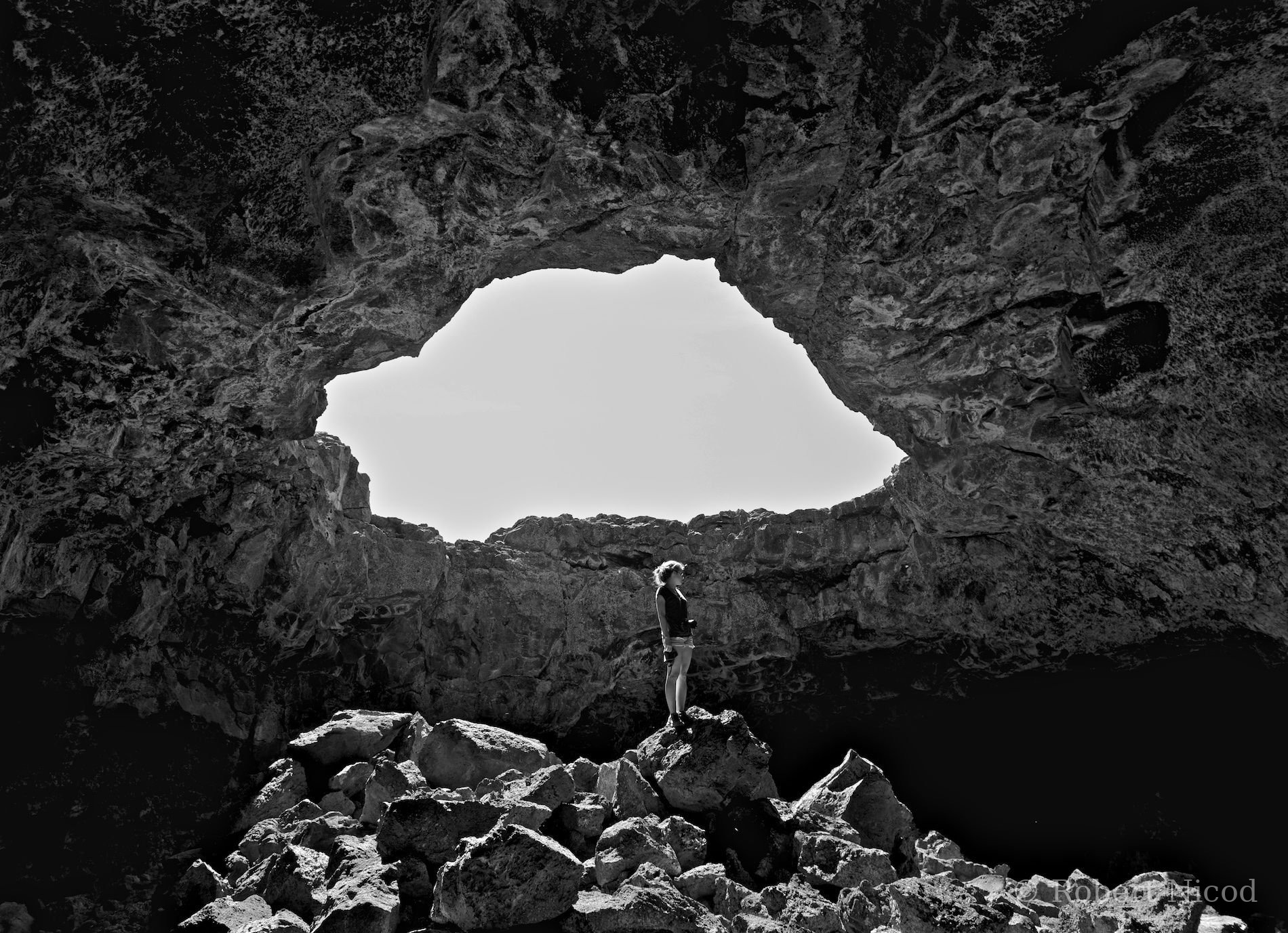 Tourists in the West — Lava room, Craters of the Moon, Idaho