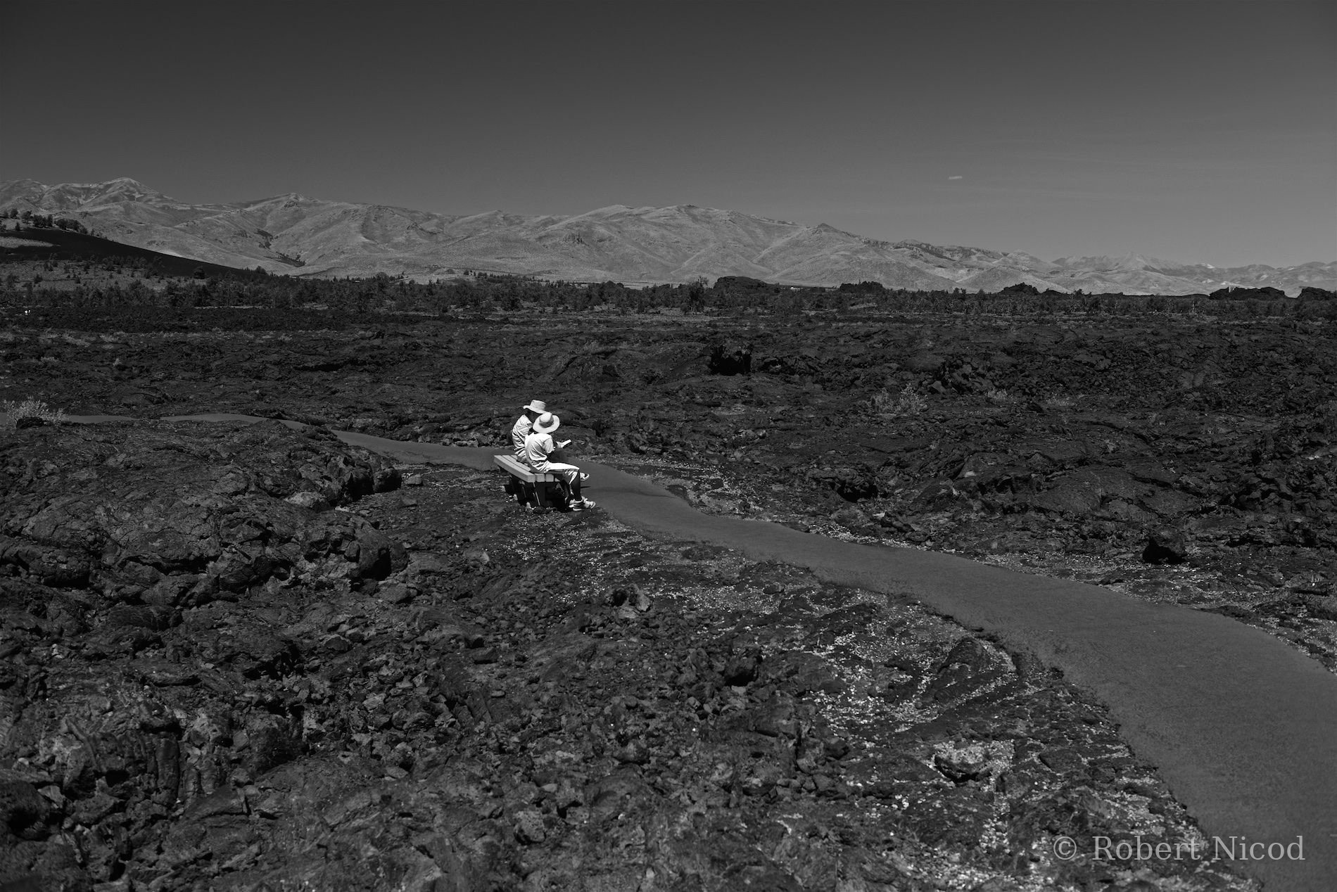 Tourists in the West — Father and son, a volcanology lesson, Craters of the Moon, Idaho