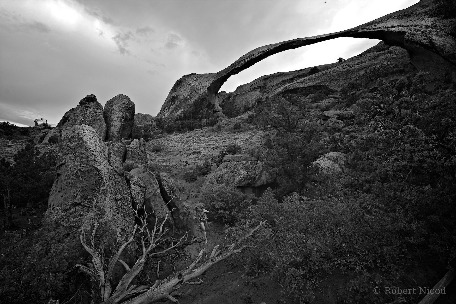 Tourists in the West — Neither seen nor known, back from the forbidden zone, Landscape Arch, Utah