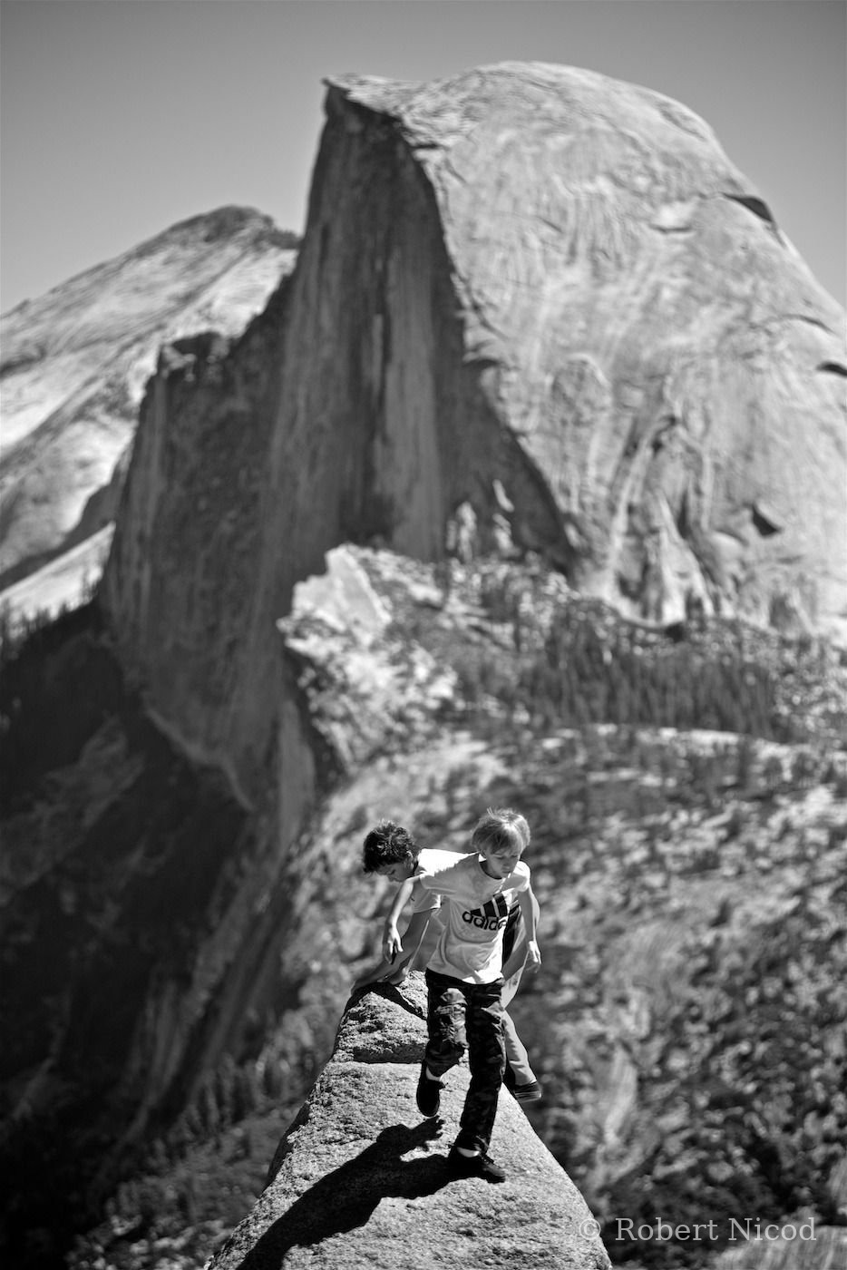 Tourists in the West — Daring youth, Yosemite Valley, California