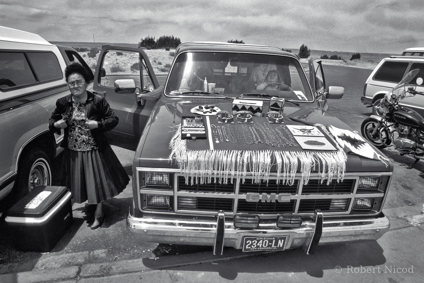 Tourists in the West — Navajo roadside stand, Arizona