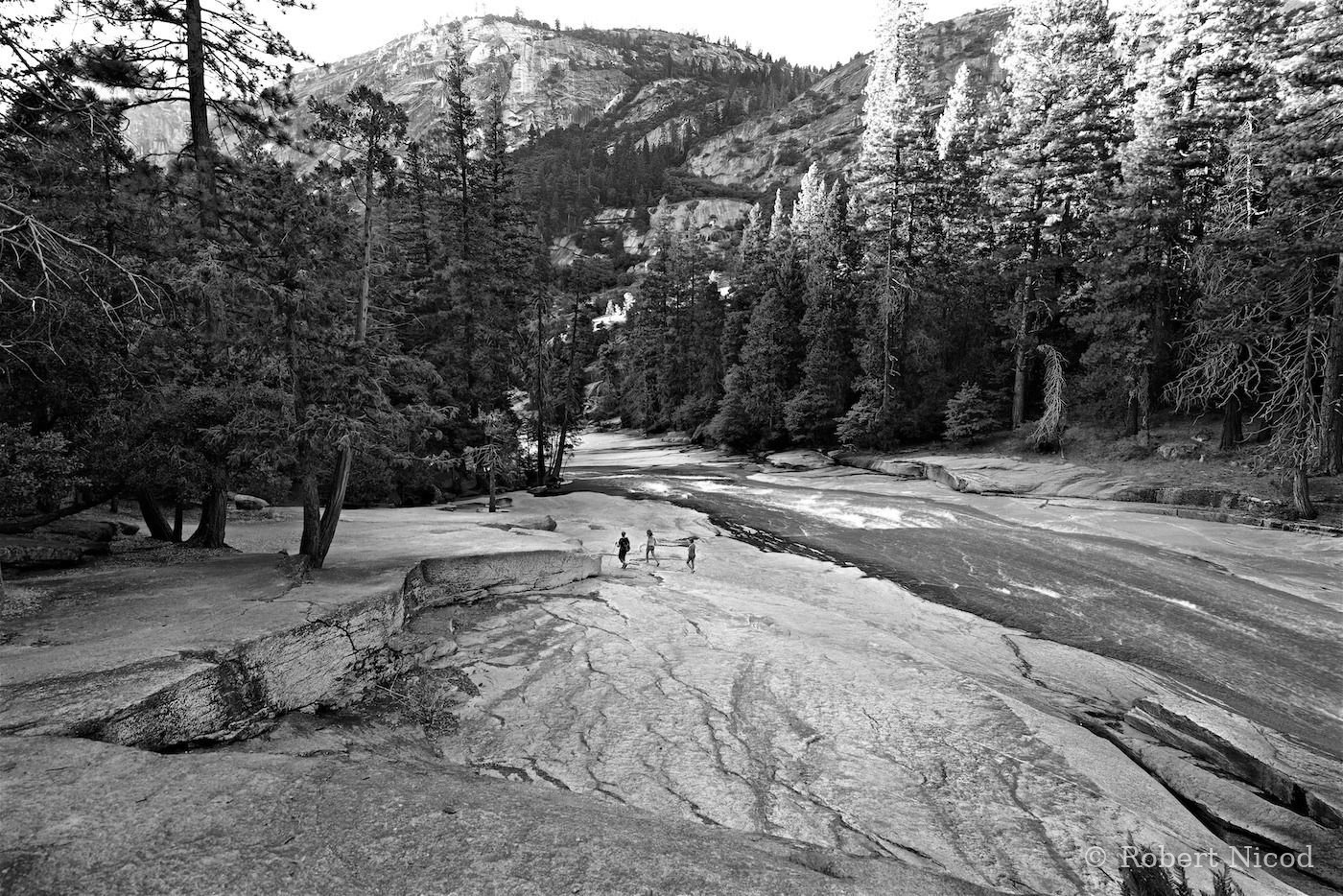 Tourists in the West — Merced River, Yosemite Valley, California