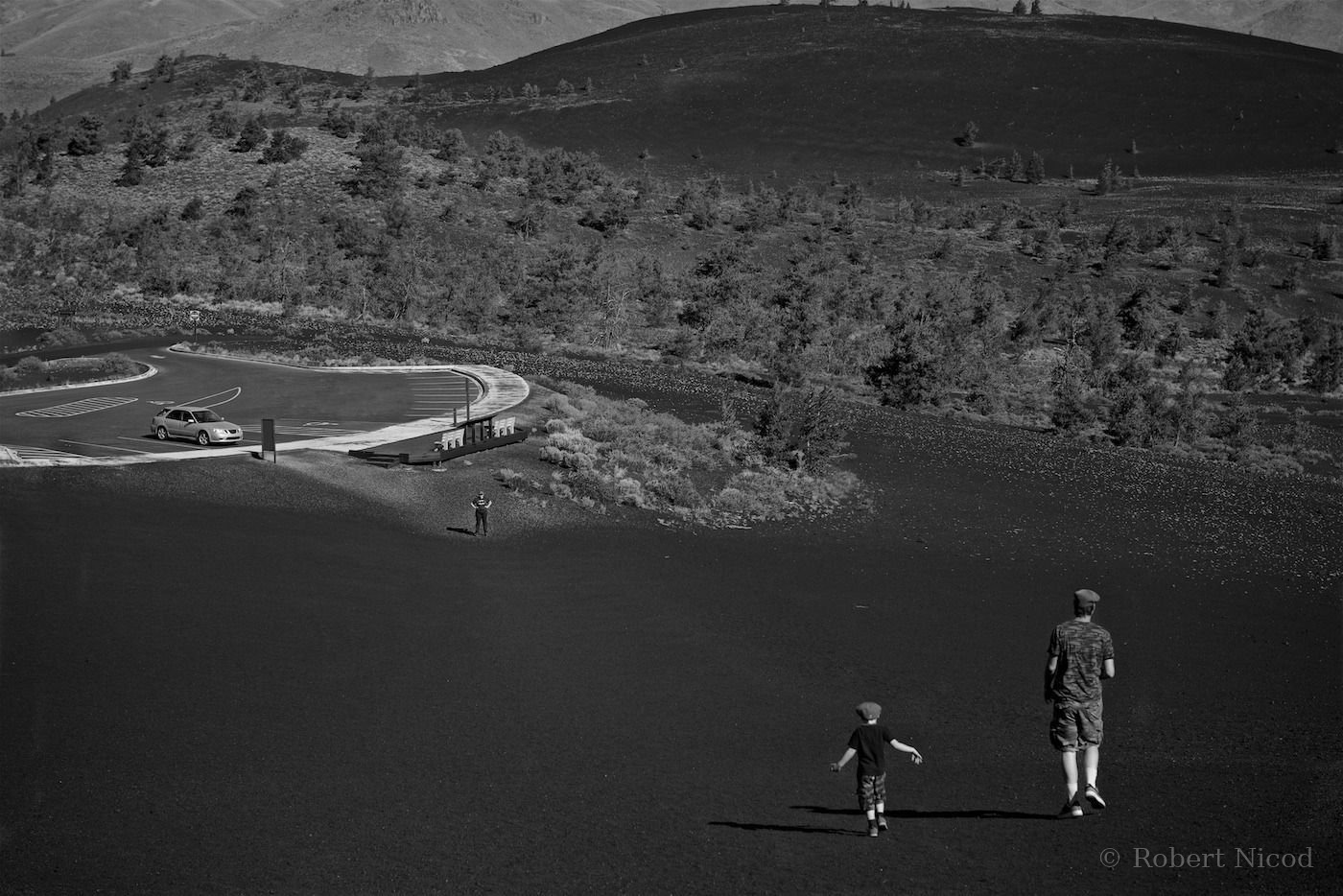 Tourists in the West — Worried mom? Craters of the Moon, Idaho