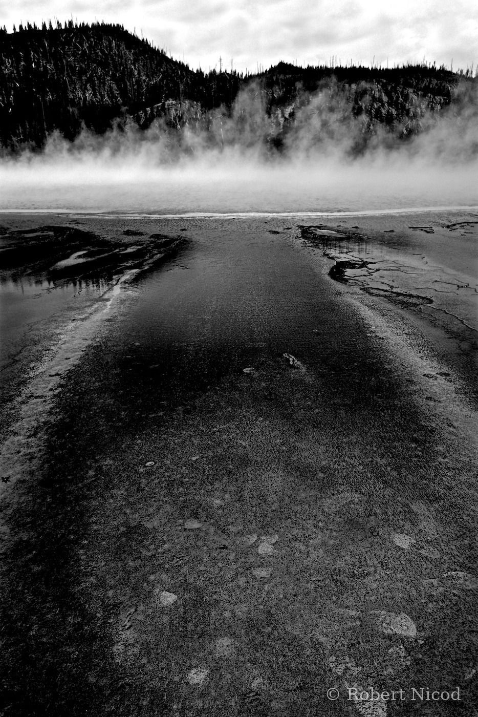 Tourists in the West — Steam and hot springs, Yellowstone, Wyoming