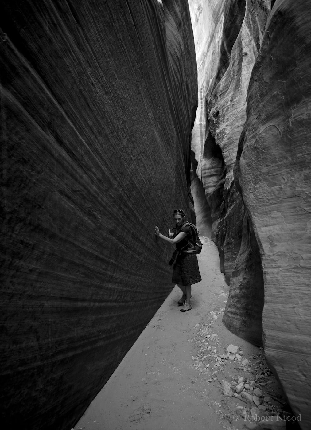 Tourists in the West — Nothing but minerals, Buckskin Gulch, Utah