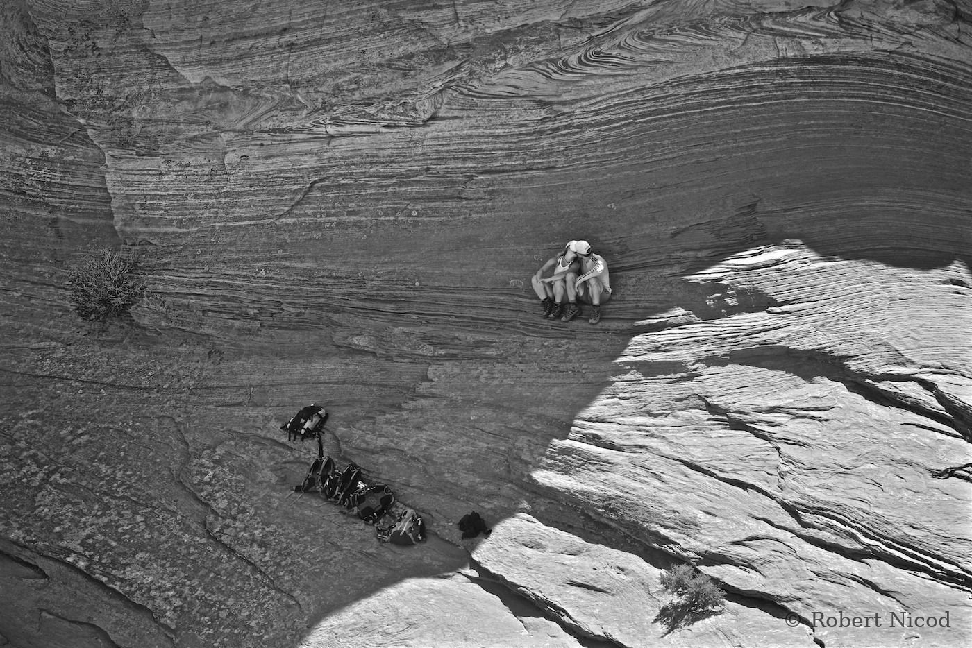 Tourists in the West — At last alone, Coyote Buttes, Utah
